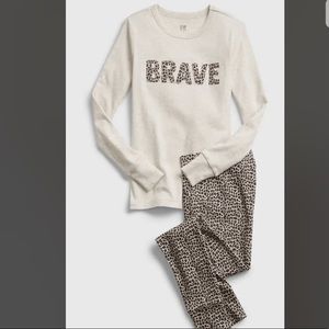 Gap Kids BRAVE leopard pajama set